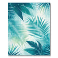 Teal Tropical Palm Leaf Refreshing Rug