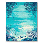 Teal Underwater Tranquility Rug(Blue)