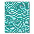 Teal wave-patterned serene rug