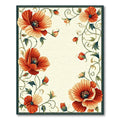 Terracotta Cream Floral Romantic Rug(Red)