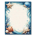 Tranquil Blue Coastal Border Rug(Blue)