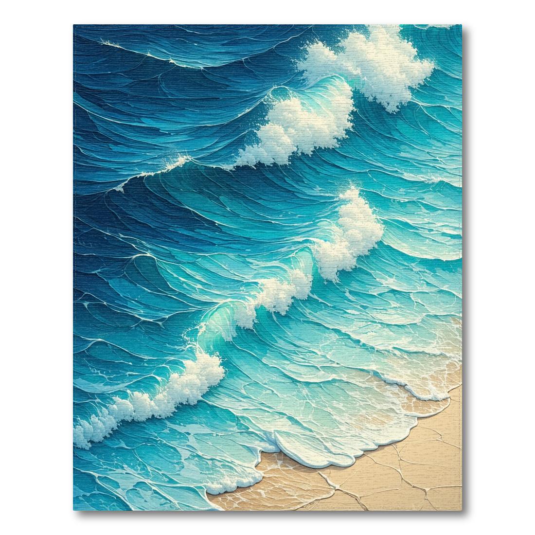 Tranquil Turquoise Wave Rug