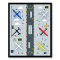 Vibrant Aviation Runway Playful Rug(Gray)
