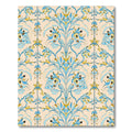 Vibrant Blue-Gold Floral Rug(Ivory)