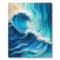 Vibrant Blue Wave Coastal Rug(Blue)