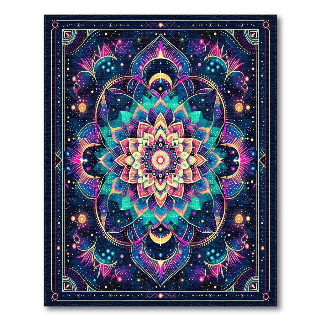 Vibrant Cosmic Mandala Rug