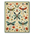 Vibrant Earth-Toned Insect Floral Whimsical Rug(Yellow)