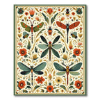 Vibrant Earth-Toned Insect Floral Whimsical Rug(Yellow)