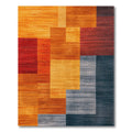 Vibrant Geometric Multicolor Modern Rug(Orange)
