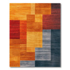 Vibrant Geometric Multicolor Modern Rug(Orange)