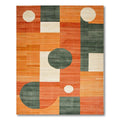Vibrant geometric orange and gray rug