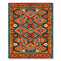 Vibrant Geometric Tribal Energetic Rug(Red)