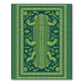 Vibrant Green Alligator & Floral Print Rug(Green)
