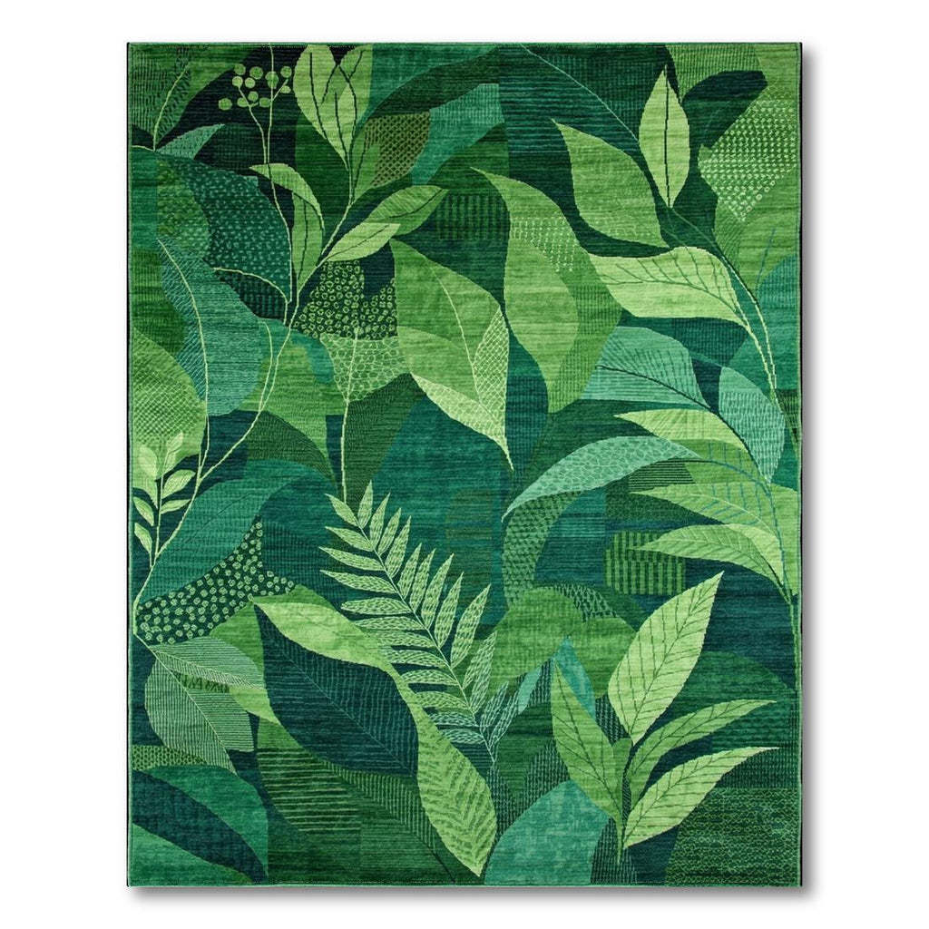 Vibrant Green Foliage Rug