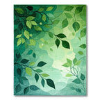 Vibrant Green Foliage Serene Rug(Green)