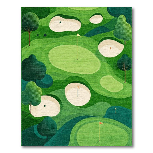 Vibrant Green Golf Course Rug(Green)