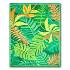 Vibrant Green Jungle Leaf Rug