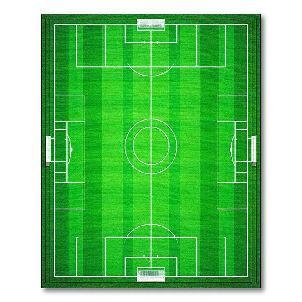 Vibrant Green Soccer Field Energetic Rug(Green)