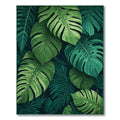 Vibrant Green Tropical Leaves Rug