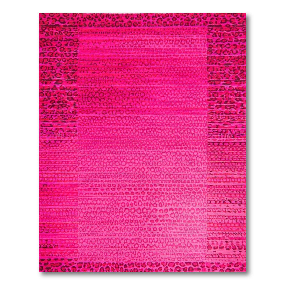 Vibrant Hot Pink Leopard-Print Rug