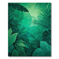 Vibrant Lush Green Tropical Leaf Rug