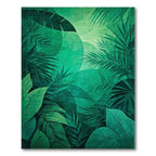 Vibrant Lush Green Tropical Leaf Rug