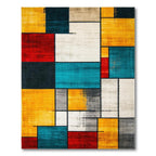 Vibrant Multicolor Block-Patterned Rug
