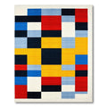 Vibrant multicolored geometric block rug