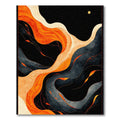 Vibrant Orange & Black Flowing Abstract Rug