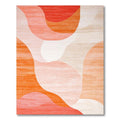 Vibrant Orange-Pink Curved Abstract Rug