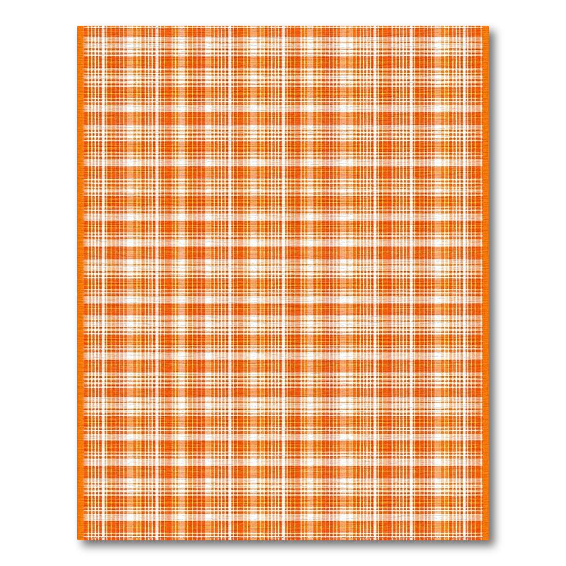 Vibrant Orange Plaid Cheerful Rug(Orange)