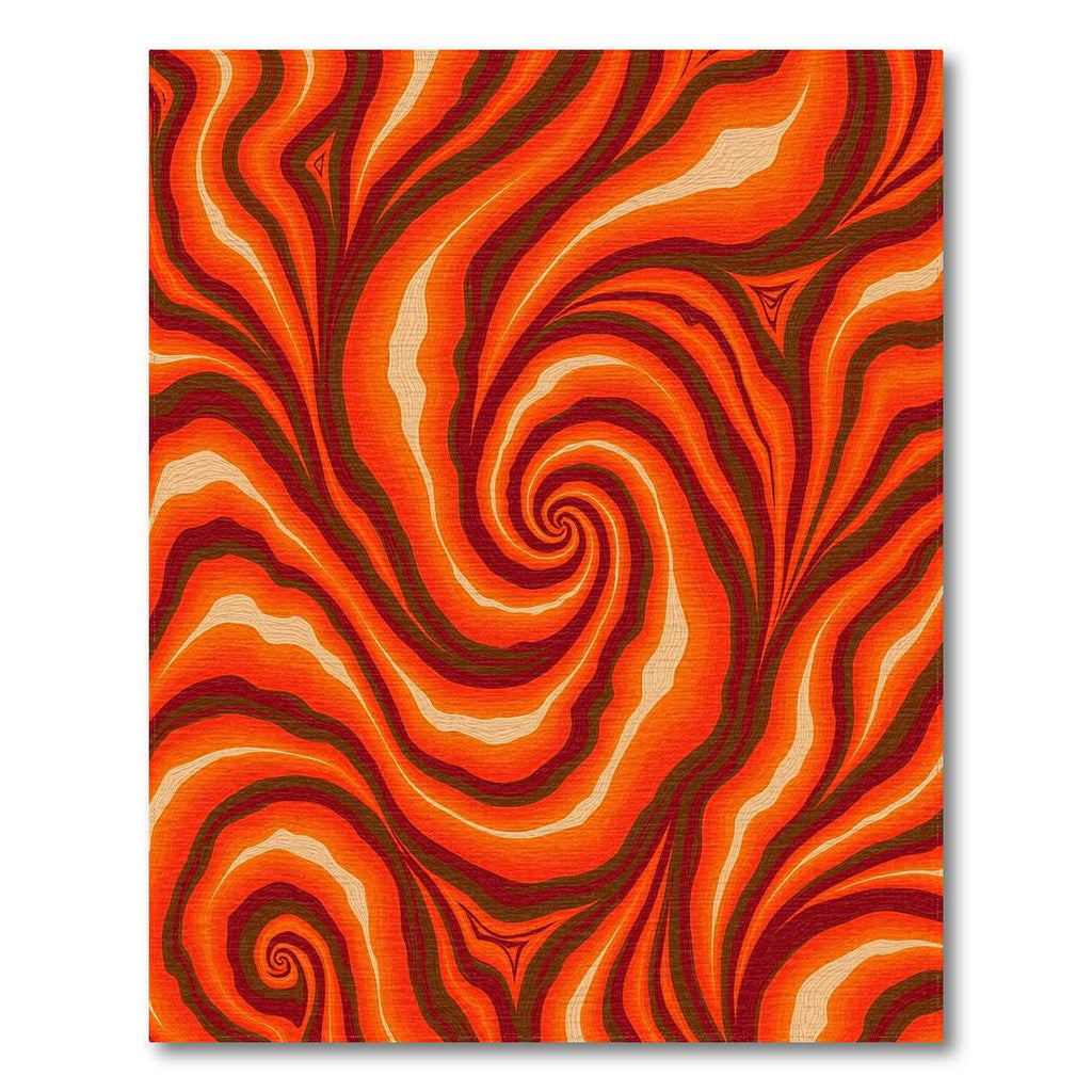 Vibrant Orange Swirling Energy Rug(Orange)