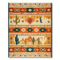Vibrant Orange-Teal Tribal Desert Rug(Orange)