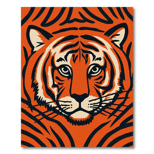 Vibrant Orange Tiger Print Rug(Orange)