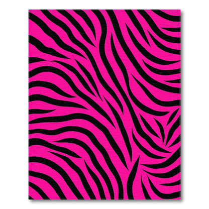 Vibrant Pink & Black Zebra Print Rug(Pink)