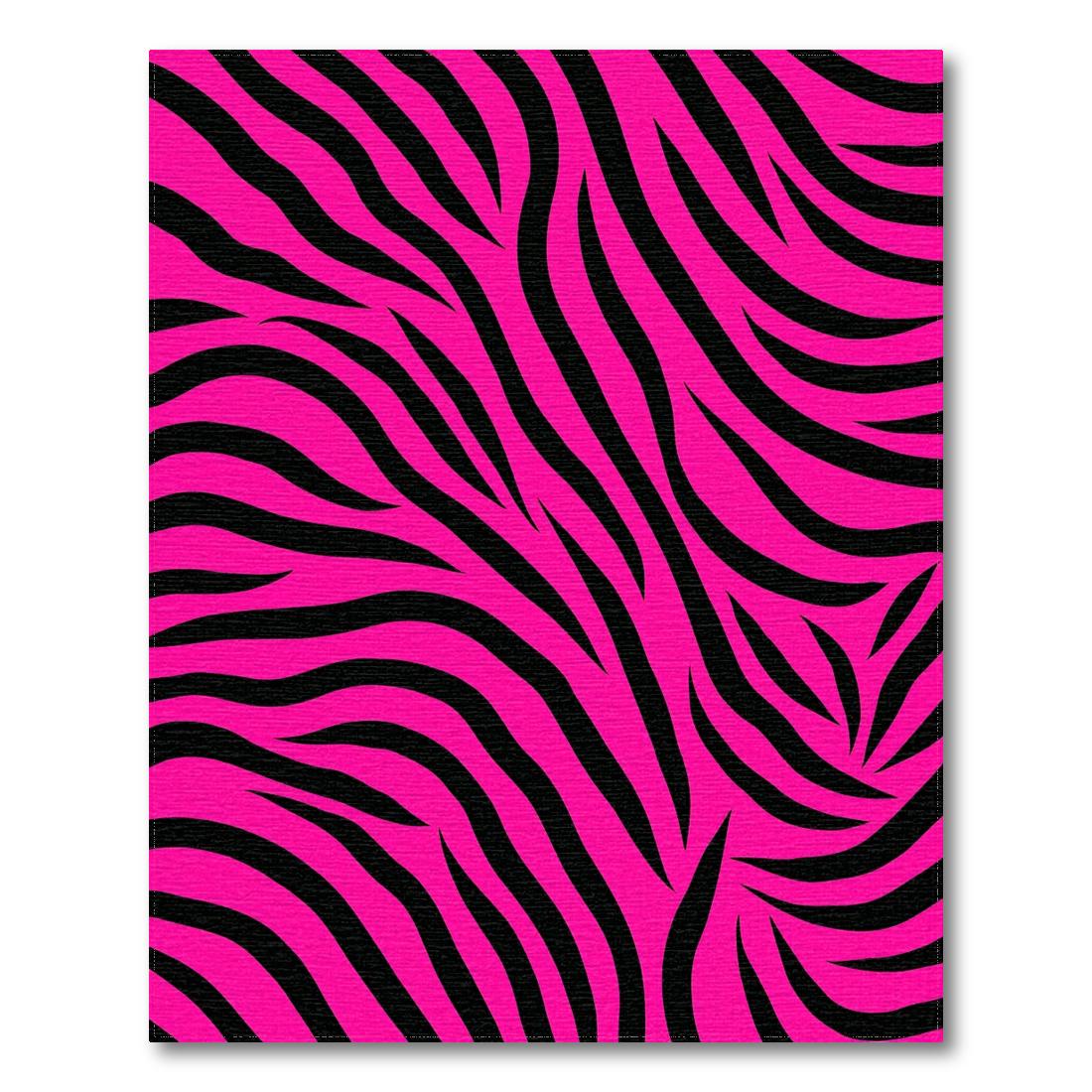 Vibrant Pink & Black Zebra Print Rug(Pink)