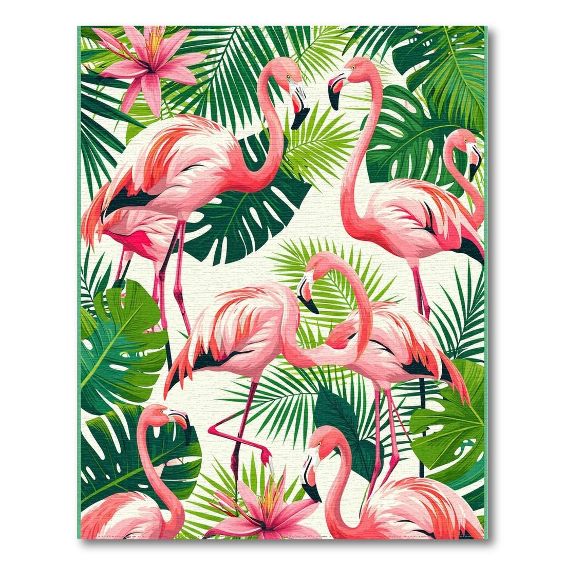 Vibrant Pink Flamingo Tropical Rug(Pink)
