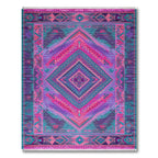 Vibrant Pink Purple Teal Geometric Rug(Pink)
