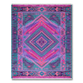 Vibrant Pink Purple Teal Geometric Rug(Pink)