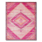 Vibrant Pink Tribal Diamond Rug(Pink)
