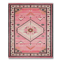 Vibrant Pink Tribal Geometric Cheerful Rug(Pink)