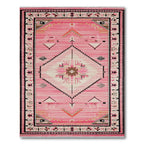 Vibrant Pink Tribal Geometric Cheerful Rug(Pink)
