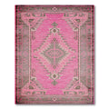 Vibrant Pink Tribal Geometric Rug(Pink)