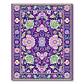 Vibrant Purple Floral Cheerful Rug(Purple)