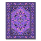 Vibrant Purple Ornate Medallion Rug(Purple)