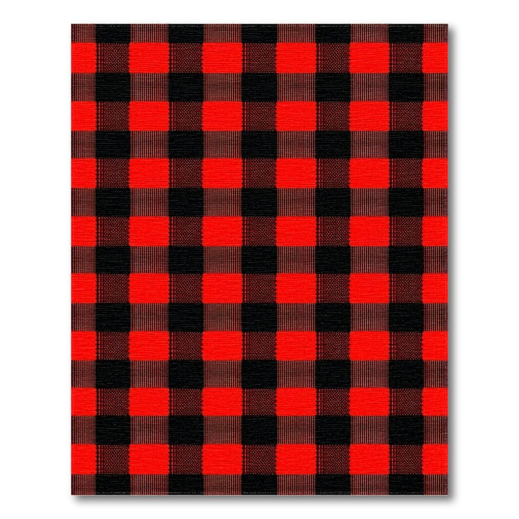 Vibrant Red Black Checkered Rug(Red)