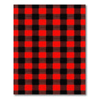 Vibrant Red Black Checkered Rug(Red)