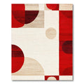 Vibrant Red Geometric Modern Rug