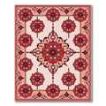 Vibrant Red Medallion Floral Rug(Red)