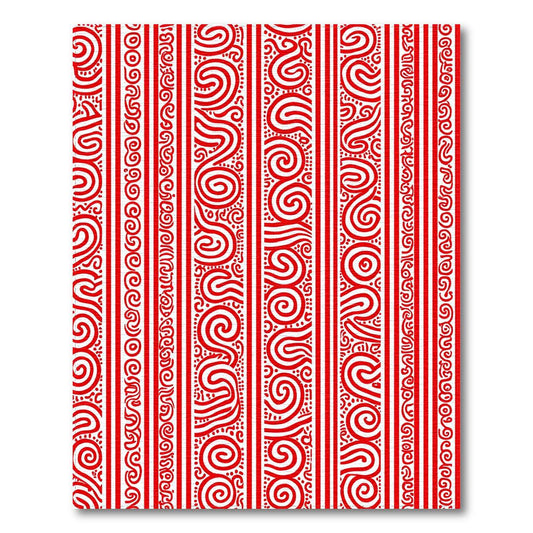 Vibrant Red Swirled Stripe Rug(Red)